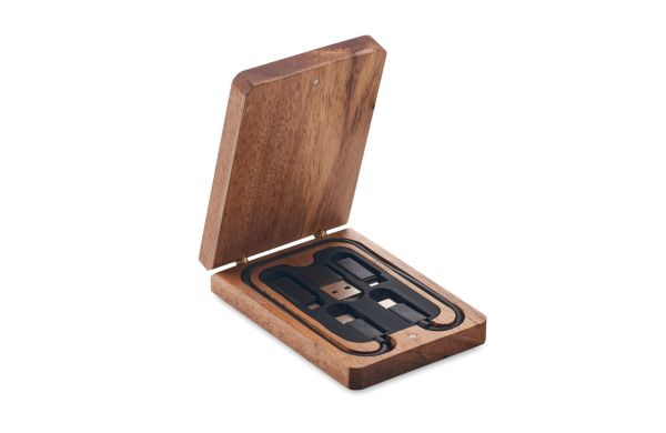 3in1 Kabel-Set - holzfarben