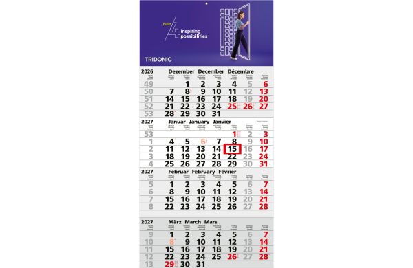 4-Monatskalender Einblatt Mega 4 A Schrift fett
