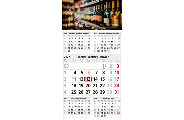 5-Monatskalender Einblatt Commerce 5 Post A EXPRESS postoptimiert