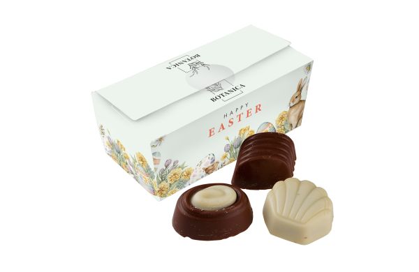 Box mit 10 Belgische Schokolade Pralinen, Weiß, Shokoladen Pralines