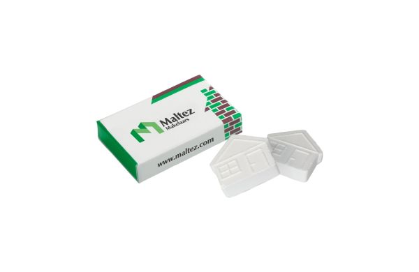 Box mit Häuschen-Pfefferminz, Weiß