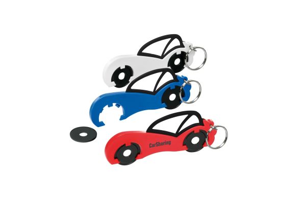 Chiphalter mit Ring und zwei 1Euro-Chips Auto_ schwarz-blau