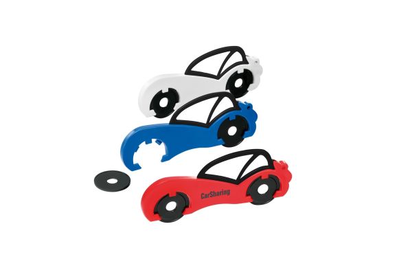 Chiphalter mit zwei 1Euro-Chips Auto_ schwarz-blau