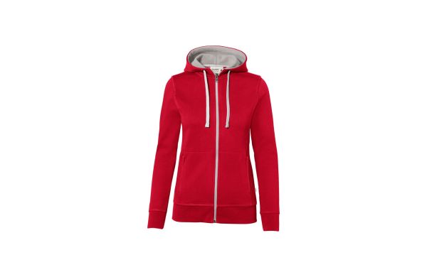Damen Kapuzenjacke Bonded ECO 255 rot-silber XS