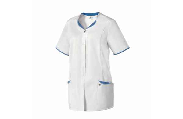 Damen Kasack 1702-485 weiss-azurblau XS