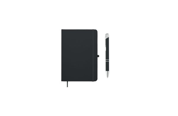 DIN A5 Notizbuch mit Kuli, Schwarz