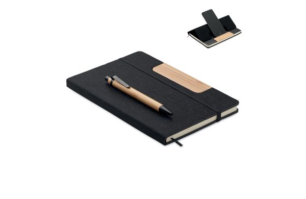 DIN A5 RPET Notizbuch-Set - schwarz