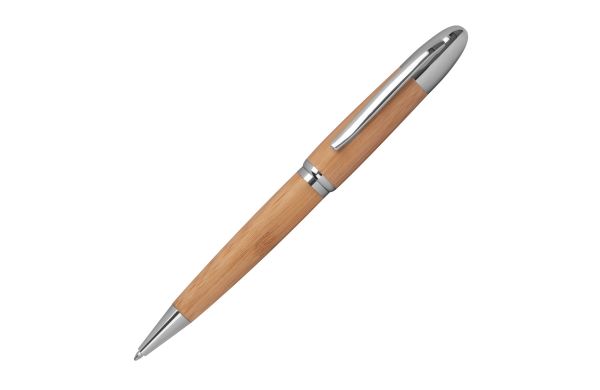 Drehkugelschreiber aus Bambus - beige