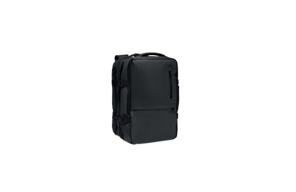 Erweiterbarer RPET-Rucksack, Schwarz