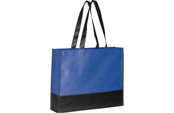 Faltbare Non Woven Einkaufstasche, 2 farbig - blau