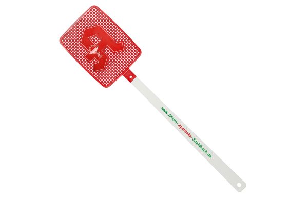 Fliegenklatsche Apotheke_ weiss_ rot