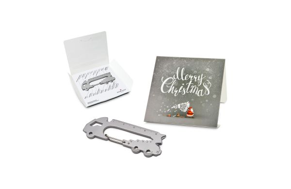 Geschenkartikel: ROMINOX® Key Tool Truck / LKW (22 Funktionen) im Motiv-Mäppchen Merry Christmas