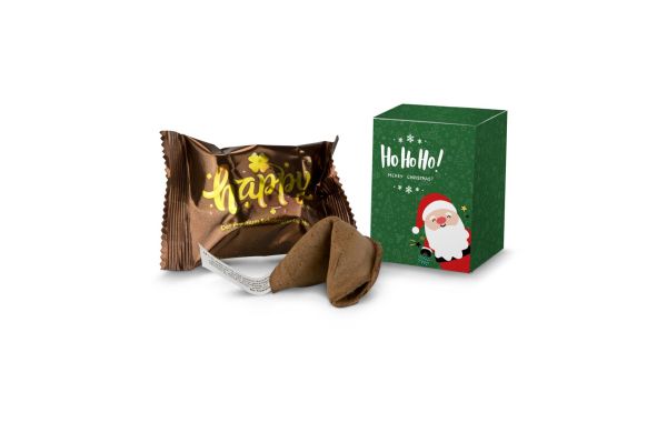Geschenkartikel / Präsentartikel: Glückskeks Weihnachtsmann Schokolade