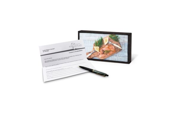Geschenkartikel: Lachs-Gutschein in Holzbox: Gourmet