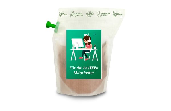 Geschenkartikel / Präsentartikel: Tee-Brühbeutel, Für die besTEEn Mitarbeiter, Tasty Berry, wiederverwendbar