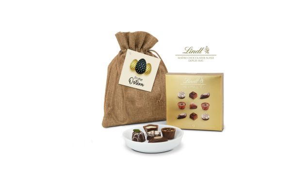 Geschenkset / Präsenteset: Oster Kostbarkeiten - 9 Mini Pralinés Gold