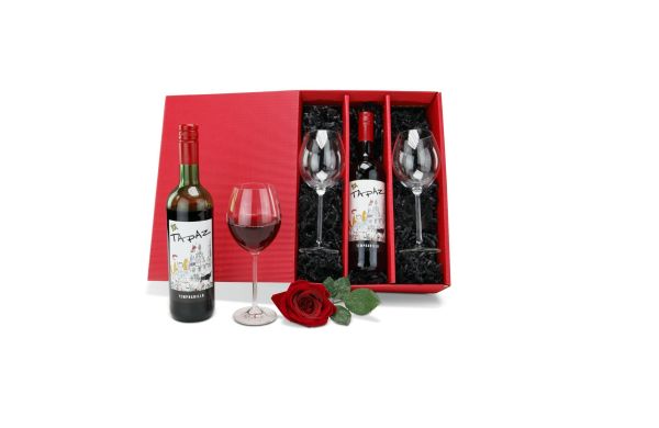 Geschenkset / Präsenteset: Rotwein für Zwei
