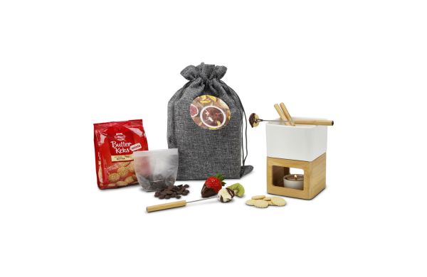 Geschenkset / Präsenteset: Schokofondue im Beutel