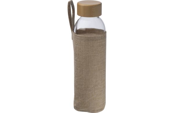 Glasflasche mit Jutehülle, 500ml - transparent