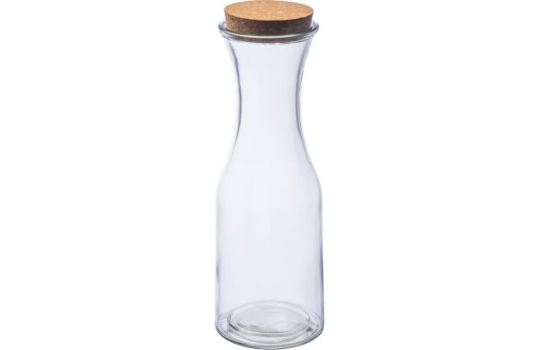 Glasflasche mit Korkdeckel - transparent