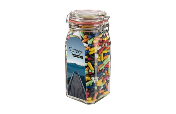 Großes Weckglas 1,5 L mit Süßigkeiten, Transparent