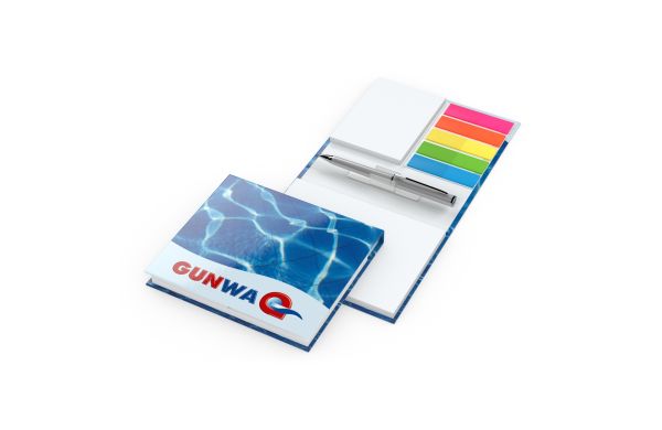 Haftnotiz-Set Amsterdam A 50/50 Haftzettel Mini-Metall-Kugelschreiber - weiss