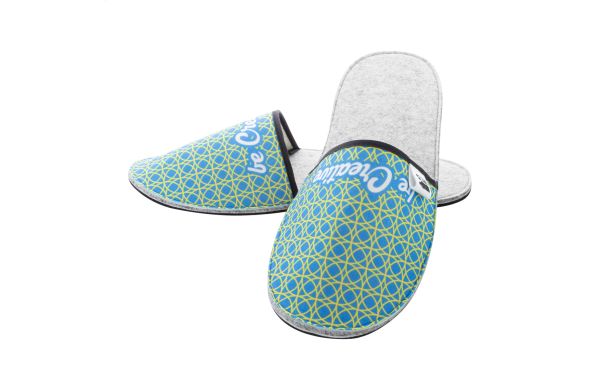 Individuelle RPET Hausschuhe CreaFelt Slip, 41-43, weiß/grau