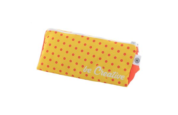 individuelle RPET Stiftetasche Trippy, weiss
