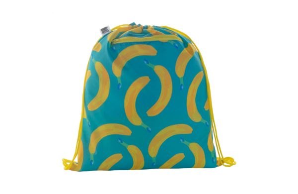 Individueller Turnbeutel CreaDraw Zip RPET, gelb/weiß