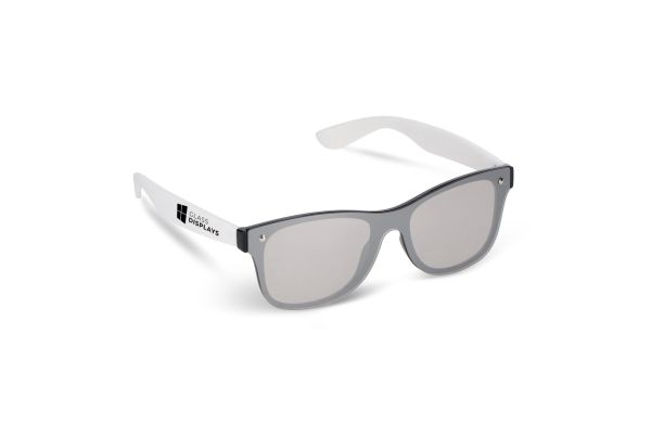 Justin R-PC Sonnenbrille mit verspiegelten Uni-Gläsern UV400, weiss
