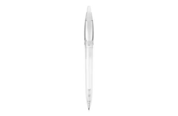 Kugelschreiber Bio-S Clear Transparent, gefrostet weiss