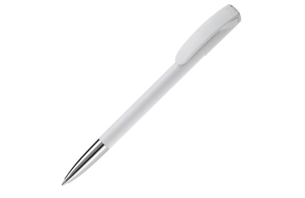 Kugelschreiber Deniro mit Metallspitze Hardcolour, weiss - weiss