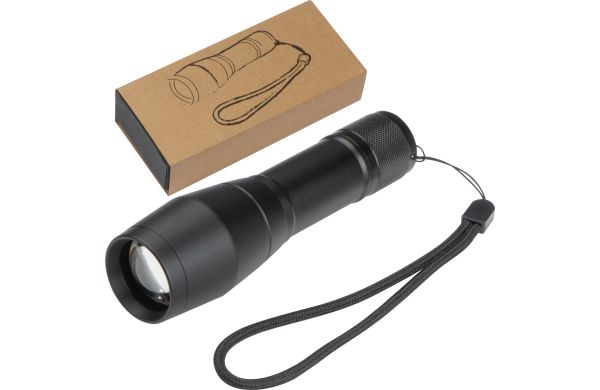 LED Taschenlampe mit 3 verschiedenen Lichtfunktionen - schwarz