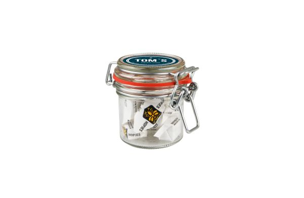 Mini Weckglas 0,13 L gefüllt mit Süßigkeiten, Transparent
