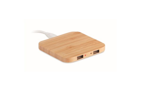 CUADRO Induktive Ladestation Bambus - holzfarben