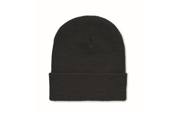 POLO RPET Beanie mit Umschlag RPET - schwarz