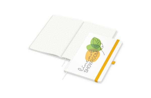 Notizbuch Match-Book Recycling-Inhaltspapier Hardcover - gepunktet, Recyclingpapier kaschiert