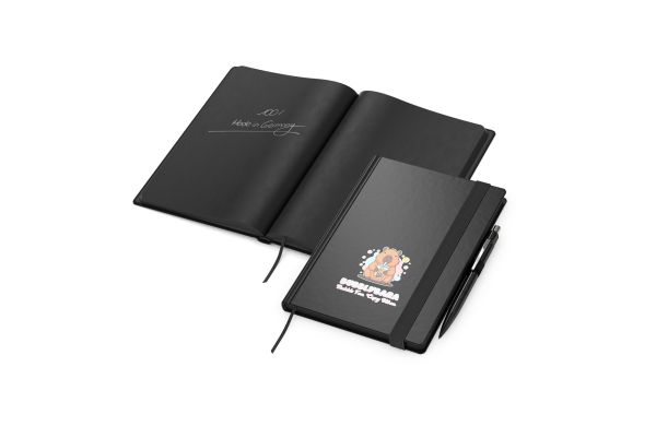 Notizbuch Hardcover Night-Book Seiten schwarz A5 - Siebdruck-Digital