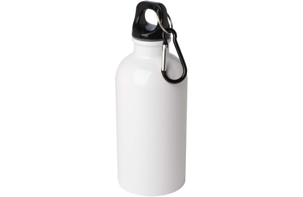 Oregon 400 ml RCS-zertifizierte, einwandige Trinkflasche aus Edelstahl mit Karabinerhaken, weiss