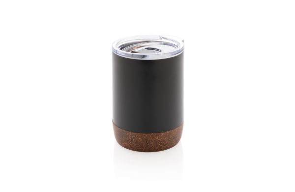 Kleine Vakuum-Kaffeetasse aus RCS rSteel & Kork/schwarz
