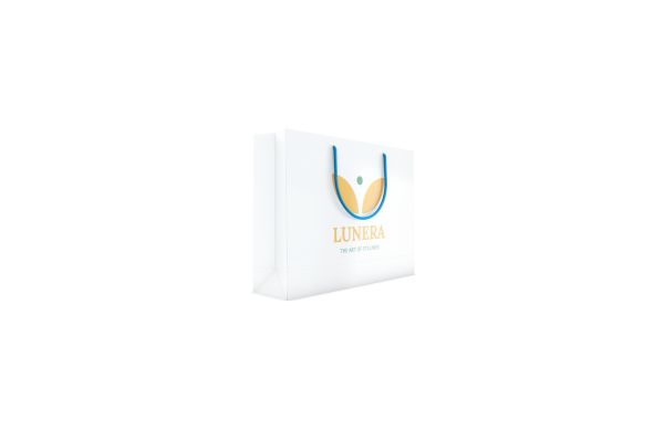 Papiertragetasche - 40x10x30 cm, Kordel navyblau