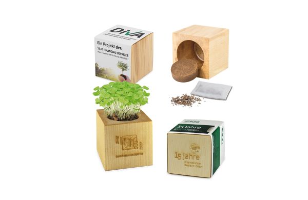 Pflanz-Holz Maxi mit Samen, 2 Seiten gelasert