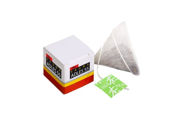 Quadratische Schachtel mit Tee, Weiß