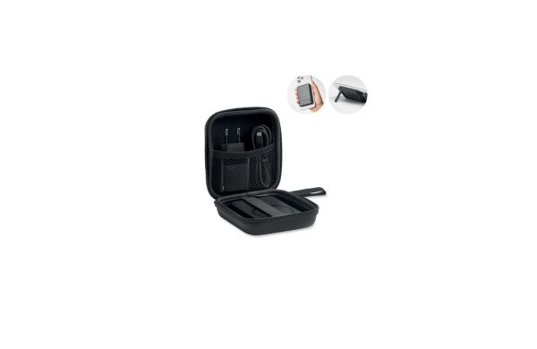 Reise-Set 5000mAh Powerbank, Schwarz