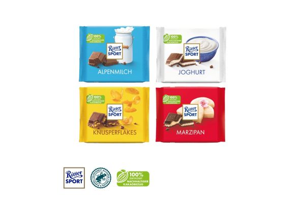 Ritter SPORT mit Werbebanderole, 100 g