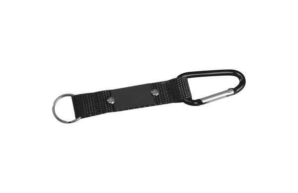 Schlüsselanhänger mit Karabiner und Plättchen aus Metall