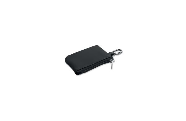 Schlüsseletui PU mit Karabiner, Schwarz