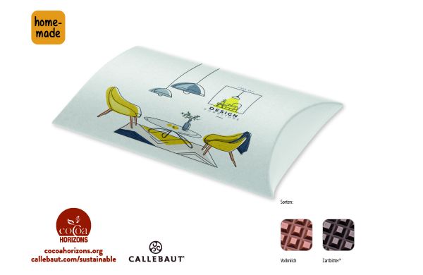 Schokolade 100 g Tafel in Kissenschachtel, Callebaut Vollmilch Schokolade Kalender, ca. 100 g