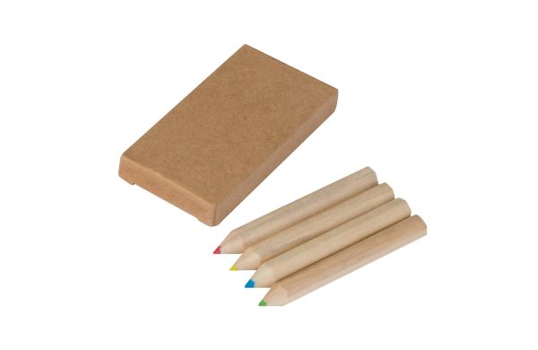 Set bestehend aus 4 Holzbuntstiften - braun