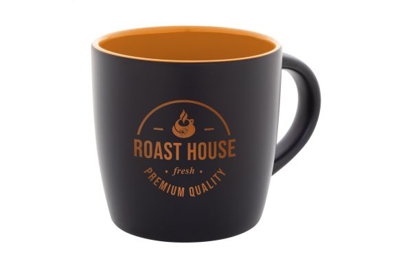 Tasse Sculptus, orange/schwarz
